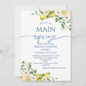 Invitation Citron jaune moderne Fête des mariées à thème (Devant)