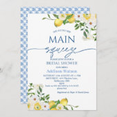 Invitation Citron jaune moderne Fête des mariées à thème (Devant / Derrière)