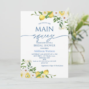 Invitation Citron jaune moderne Fête des mariées à thème