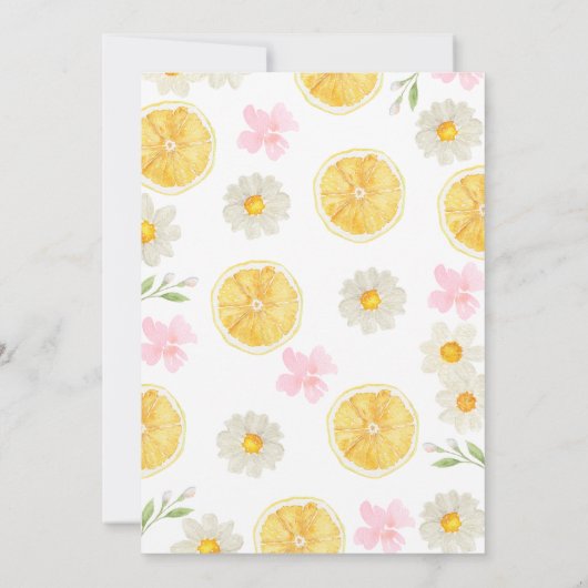 Invitation Citron Jaune Slices Notre principale Squeeze 1er a (Dos)