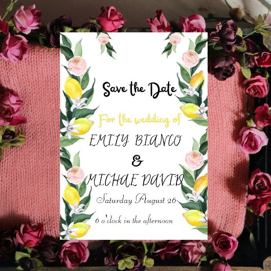 Invitation Citron Mariage Citron Jaune 