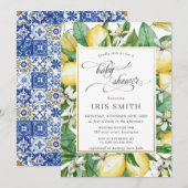 Invitation Citron Méditerranée Baby shower de verdure d'été (Devant / Derrière)