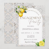 Invitation Citron Méditerranée Carreaux italiens (Devant / Derrière)