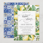 Invitation Citron Méditerranée Fête des mariées de verdure es (Devant / Derrière)