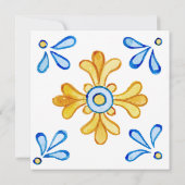 Invitation Citron Méditerranée Italie Carreaux bleus Fête des (Dos)