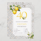 Invitation Citron méditerranéen 40e anniversaire n'importe qu (Devant / Derrière)
