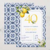 Invitation Citron méditerranéen 40e anniversaire n'importe qu (Devant / Derrière)