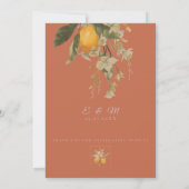 Invitation Citron méditerranéen avec code QR | Terre cuite (Dos)