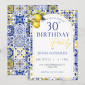 Invitation Citron méditerranéen Italien 30e Anniversaire (Devant / Derrière)