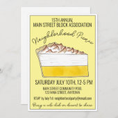 Invitation Citron Meringue Pie Slice Pique-nique Cuisine Potl (Devant / Derrière)