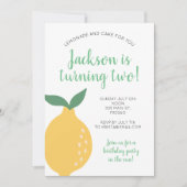 Invitation Citron mignonne 2e anniversaire Turner deux (Devant)