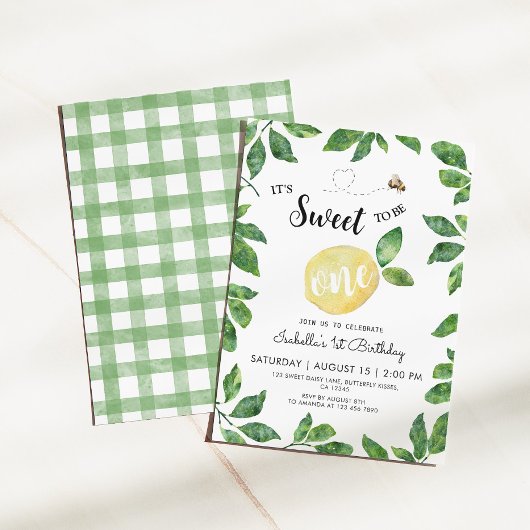Invitation Citron mignonne et abeille 1er anniversaire