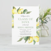 Invitation Citron moderne Citrus Classe de 2023 Graduation (Debout devant)