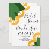 Invitation Citron moderne et Feuille Gras Fête des mariées Ma (Devant / Derrière)