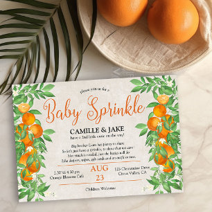 Invitation Citron Orange Little Cutie Neutre Baby Sprinkle