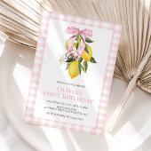 Invitation Citron Pink Bow preppy Coquette anniversaire