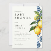 Invitation Citron Positano Baby shower italien (Devant)