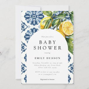 Invitation Citron Positano Baby shower italien