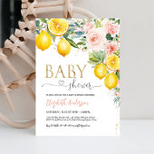Invitation Citron rose Citron Baby shower Floral