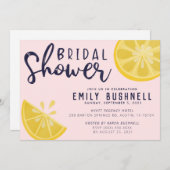 Invitation Citron rose Fête des mariées (Devant / Derrière)