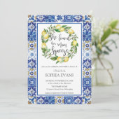 Invitation Citron Squeeze Fête des mariées méditerranéenne (Debout devant)