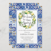 Invitation Citron Squeeze Fête des mariées méditerranéenne (Devant / Derrière)