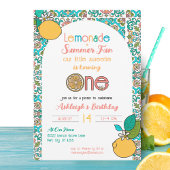 Invitation Citron Thème Filles 1er Anniversaire Lemonade Part