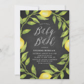 Invitation Citron vert couronnes Baby shower de tableau noir (Devant)