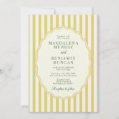 Invitation Citron Vert Élégant Moderne Rayures Mariage (Devant)