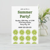 Invitation Citron Vert Fruit Lime Party d'Été (Debout devant)