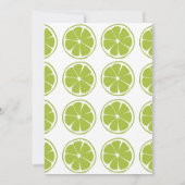 Invitation Citron Vert Fruit Lime Party d'Été (Dos)