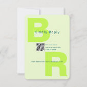 Invitation Citron Vert Gras Gras Initial QR Mariage (Dos)