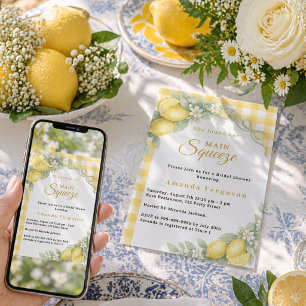 Invitation Citron vichy coup de cœur noeud papillon Baby Show