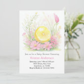 Invitation Citronade rose Blissful Girl Baby shower (Debout devant)