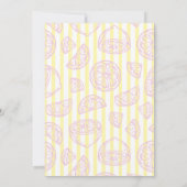 Invitation Citronnade jaune rose fraîche thème d'anniversaire (Dos)