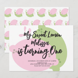 Invitation Citronnade Rose Citron Lime Fruit Premier Anniver