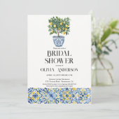 Invitation Citrons Amalfi Positano Fête des mariées italienne (Debout devant)