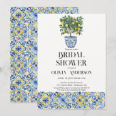 Invitation Citrons Amalfi Positano Fête des mariées italienne (Devant / Derrière)