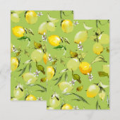 Invitation citrons aquarelle 22 (Devant / Derrière)