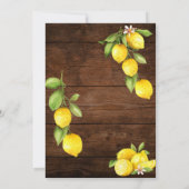 Invitation Citrons aquarelle Bois rustique Après heureux pour (Dos)