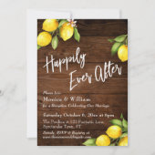 Invitation Citrons aquarelle bois rustique Heureusement à jam (Devant)