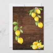 Invitation Citrons aquarelle bois rustique Heureusement à jam (Dos)