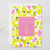 Invitation Citrons aquarelle design moderne pour garden-party (Devant)