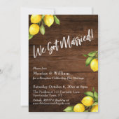 Invitation Citrons aquarelle Nous nous sommes mariés sur bois (Devant)