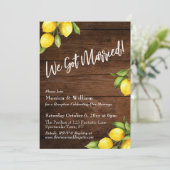 Invitation Citrons aquarelle Nous nous sommes mariés sur bois (Debout devant)