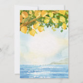 Invitation Citrons aquarelle Océan Mariage (Dos)