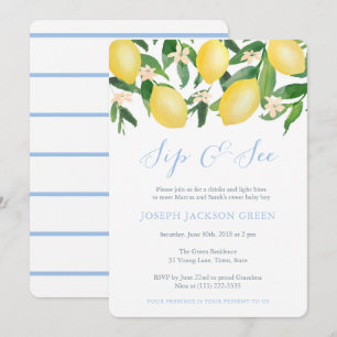 Invitation Citrons Blue Sip et Voir la fête; rencontrer le no