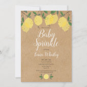 Invitation Citrons Boho Rustique Bébé Sprinkle (Devant)