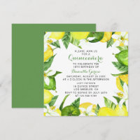 Citrons citron vert fleurs aquarelle Quinceañera