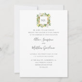 Invitation Citrons Citrus et mariage de monogramme officiel f (Devant)